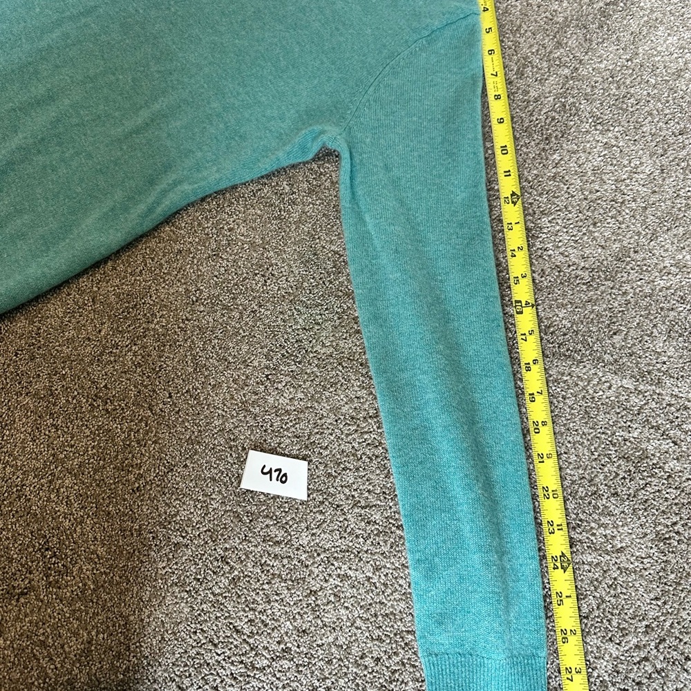 Tahari Sweater Womens M Teal 100% 2-Ply Cashmere Classic Fit Preppy Old Money - Picture 6 of 8